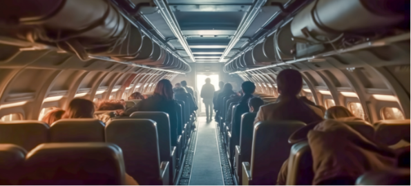 Lidmašīnas sēdvietu zona.