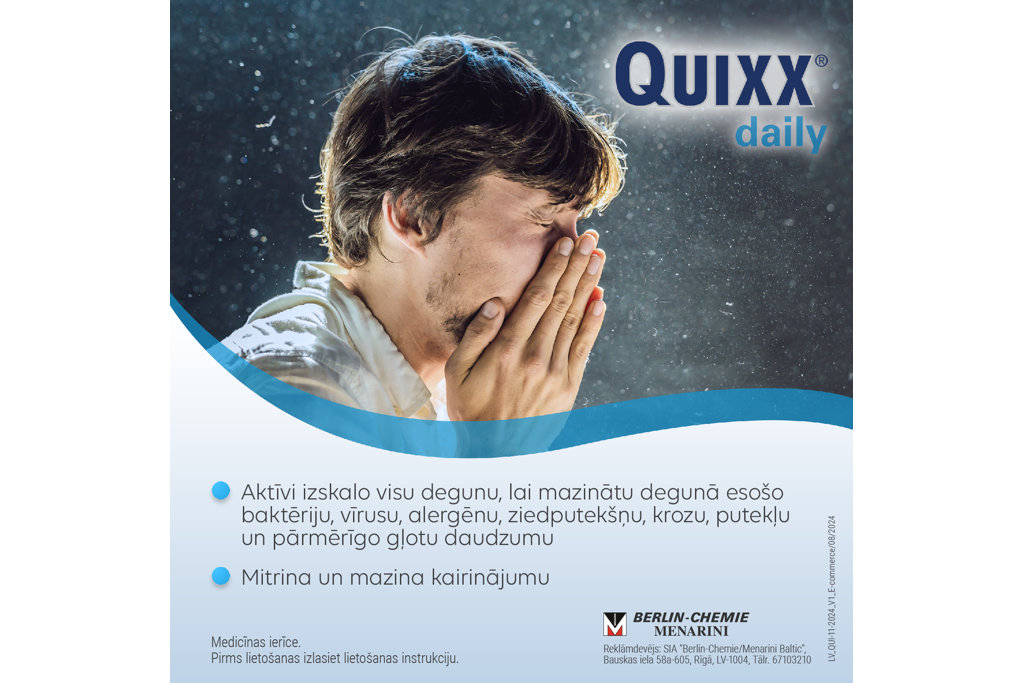 Vīrietis aizsedz degunu putekļainā vidē.